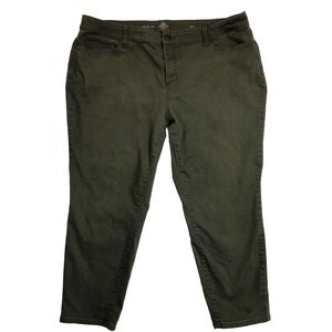 St John's‎ Bay Jeans Women's Plus Size 24W Green Skinny Leg High Rise Pants